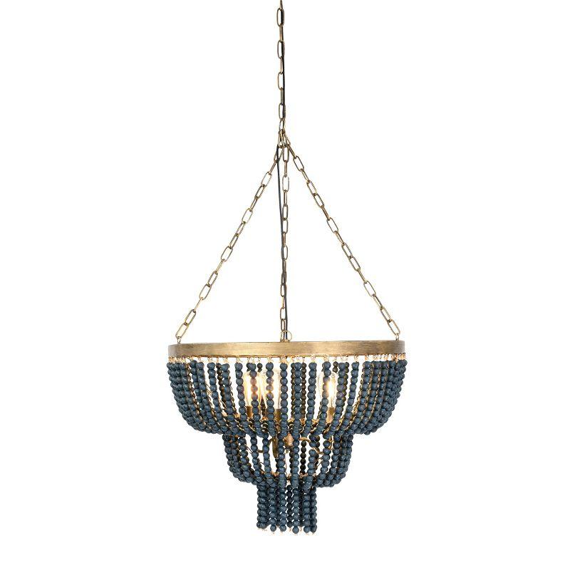 Storied Home 2-Tier Draped Wood Bead Chandelier