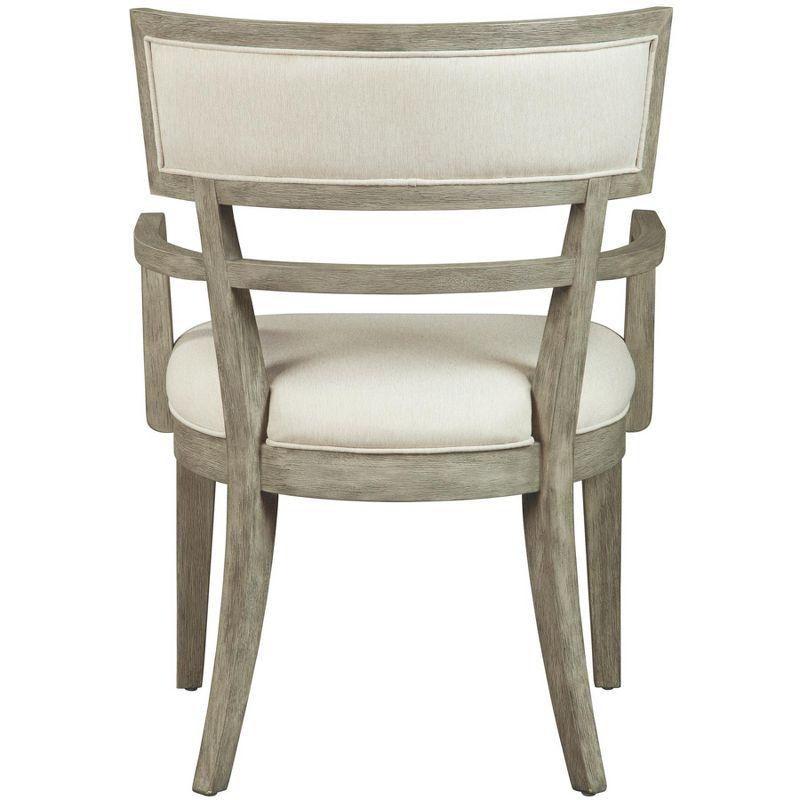 Bedford Gray Wood Accent Chair with Linen Upholstery