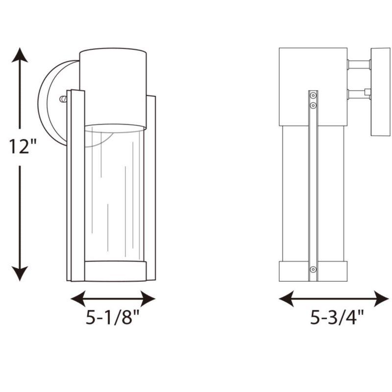 Progress Lighting Z-1030 1-Light Outdoor LED Sconce, Aluminum, Black Finish, Clear Glass Shade