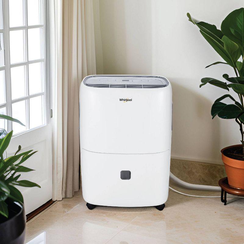 Whirlpool 50 Pint Portable Dehumidifier with Built-in Pump: Accudry, UL Listed, No Filter, Over 3000 sq. ft. Coverage