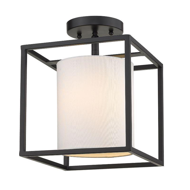 Matte Black Transitional Indoor/Outdoor Semi-Flush Mount Light