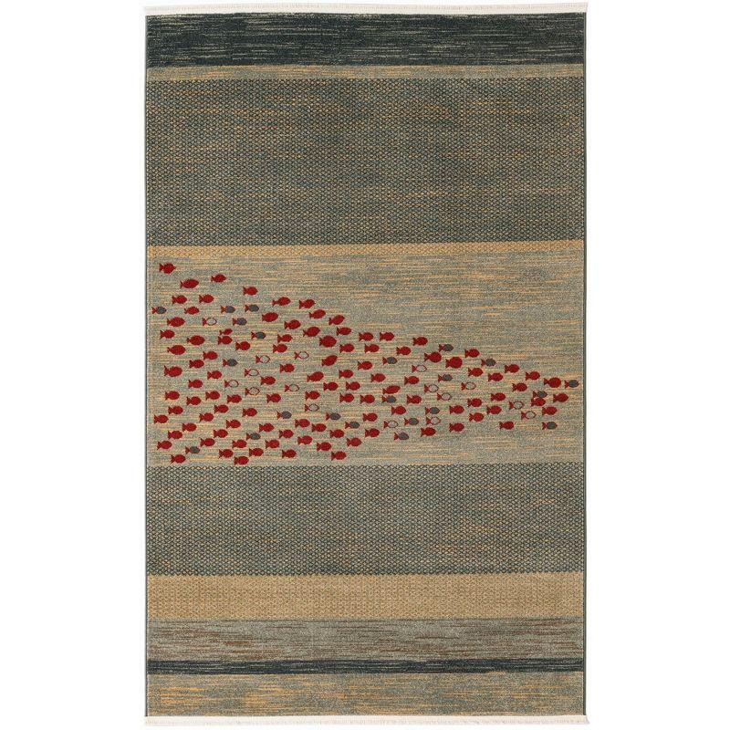 Unique Loom Fars Collection Area Rug - Jordan (5' 1" x 8' Rectangle Blue/Light Blue)