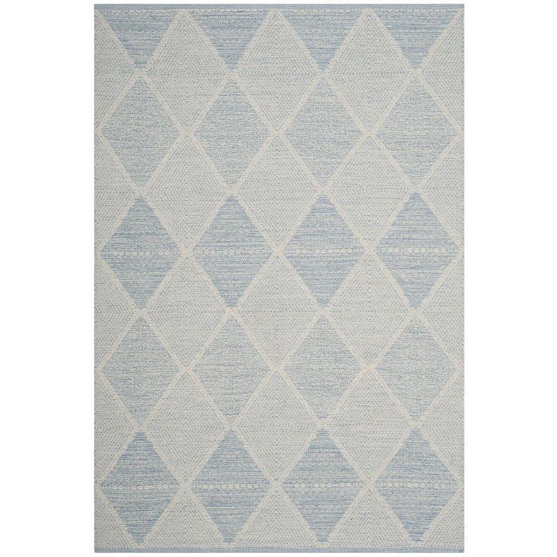 Coastal Breeze Light Blue Handwoven Cotton Area Rug - 5' x 8'