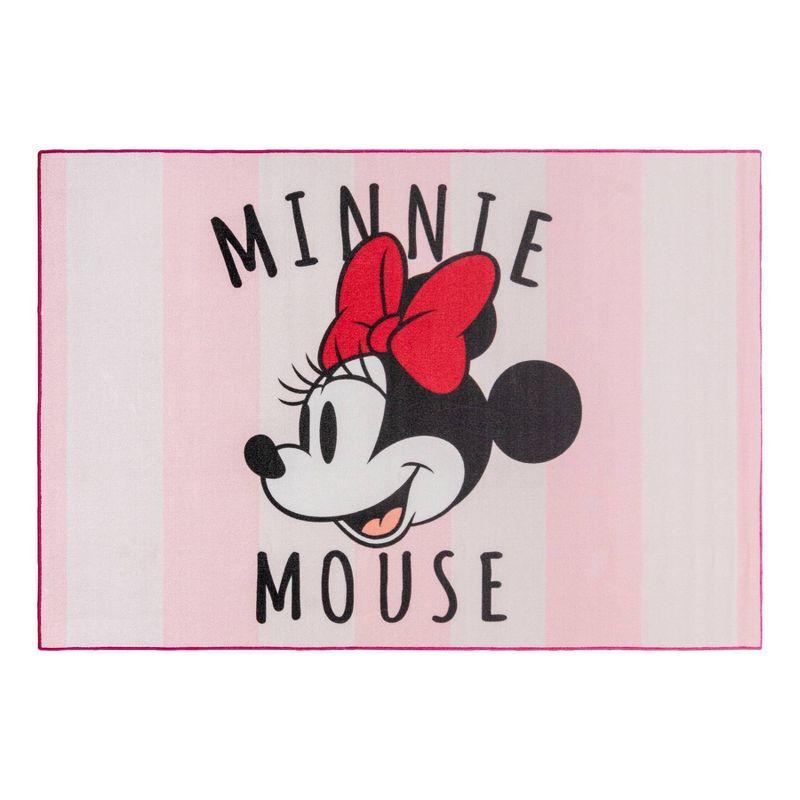 Licensed Disney Minnie Mouse Stripped Digital Printed Youth Area Rug