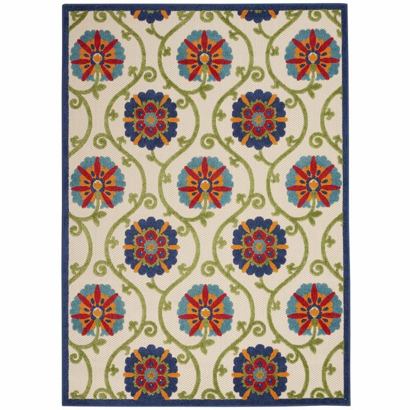 Sunny Blooms Multicolor Floral Indoor/Outdoor Rug - 7'10" x 10'6"