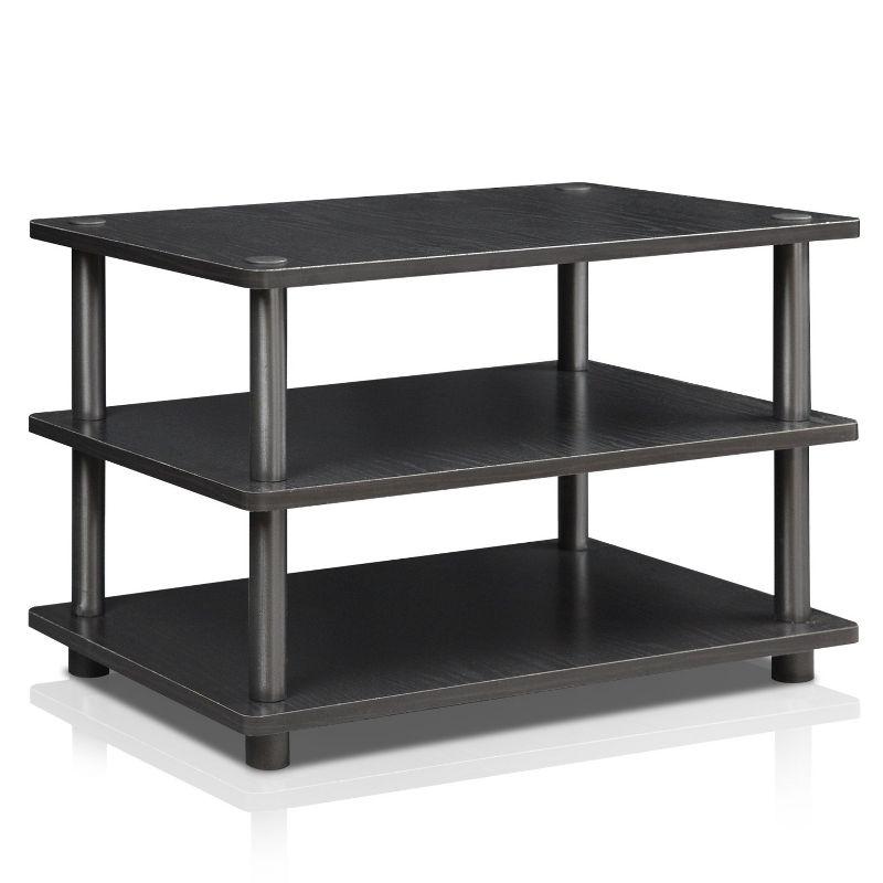 Furinno Easy Assembly 3-Tier Corner TV Stand for TVs up to 25" Storage Shleves CorLiving Blackwood