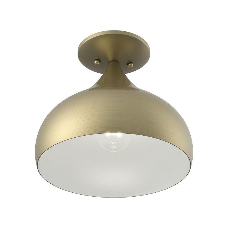Livex Lighting Amador 1 - Light Semi-Flush Mount in  Antique Brass