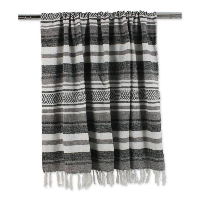 50"x60" Farmhouse Woven Striped Throw Blanket with Fringe - Design Imports