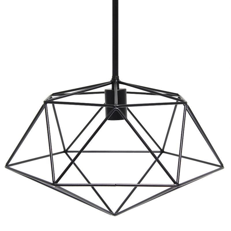 Black Geometric Metal Wire Ceiling Pendant Light