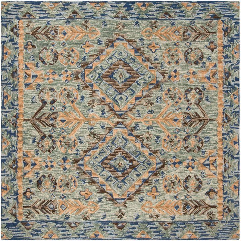 Aspen APN504 Hand Tufted Area Rug - Blue/Beige - 3'x3' - Safavieh.