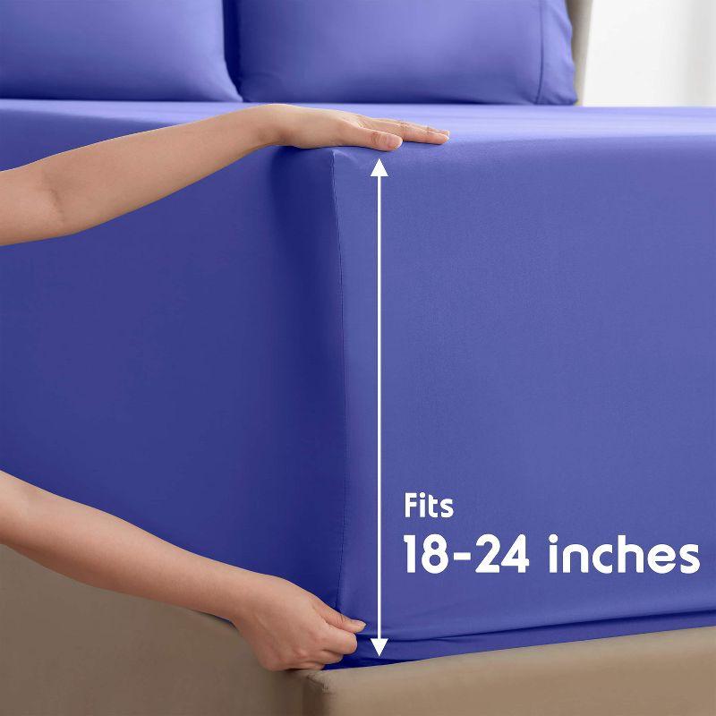 Nestl Extra Deep Pocket 6 Piece Sheet Sets, King Size Sheets & Pillowcases - Royal Blue