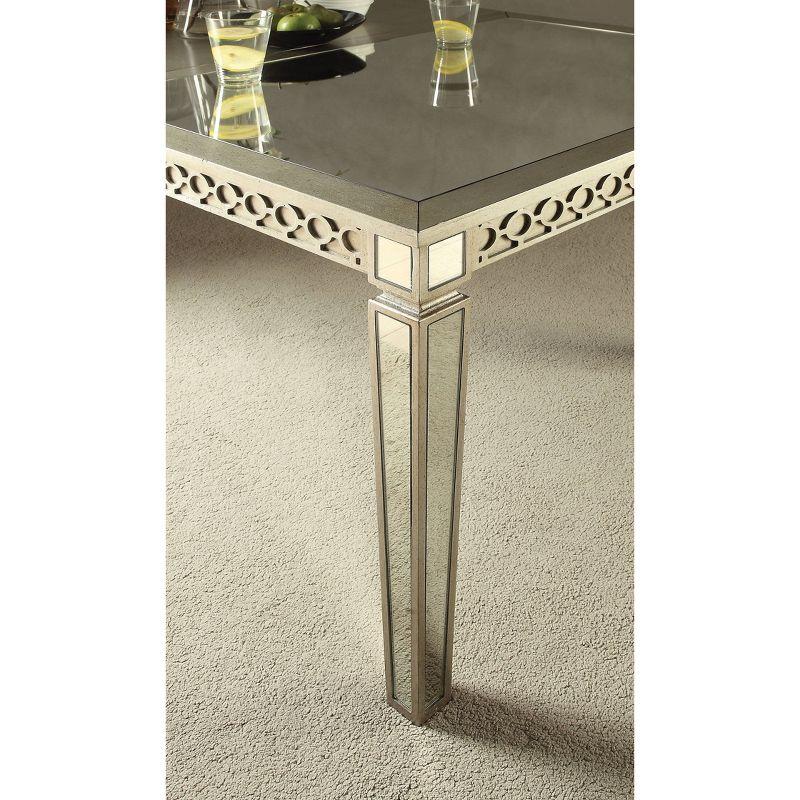 Champagne Mirrored Extendable Rectangular Dining Table