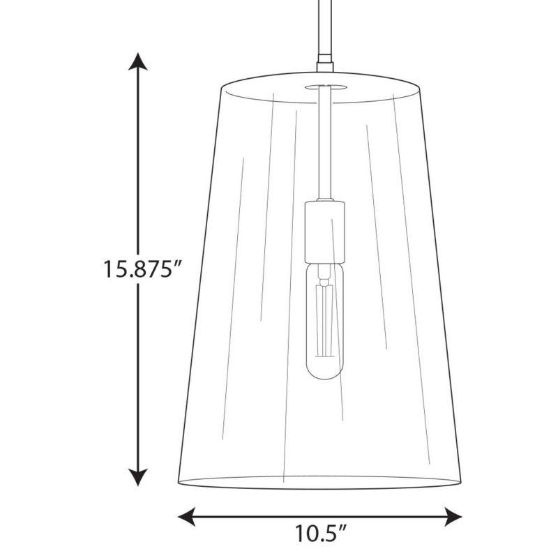 Progress Lighting Clarion 1-Light Pendant, Matte Black, Clear Glass Shade
