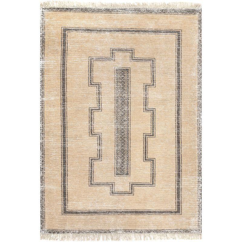 Ginger Cotton-Blend Handmade Area Rug in Earthy Tones 5' x 8'