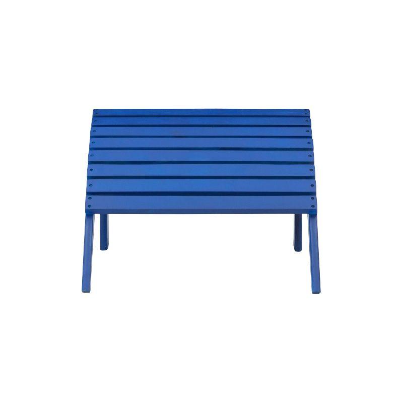 Classic Blue Acacia Wood Adirondack Ottoman