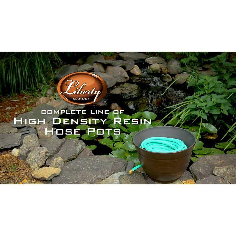 Liberty Garden Banded High Density Resin Hose Holder Pot with Drainage