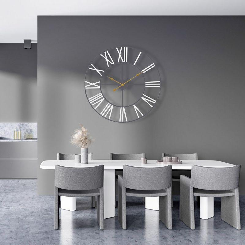 Sorbus Oversized Metal Decorative Analog Round Wall Clock - Beautifully decorate any wall space in the household