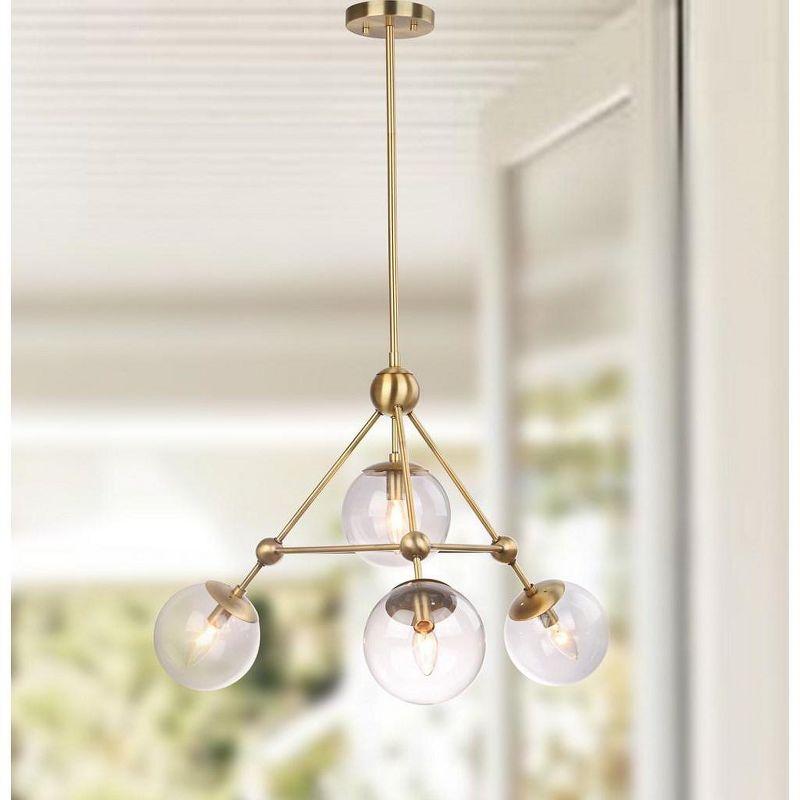 Bain Contemporary Gold 32" Glass Globe LED Pendant