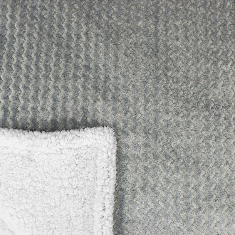 PAVILIA Soft Fleece Blanket Throw for Couch, Lightweight Plush Warm Blankets for Bed Sofa with Jacquard Pattern, Gray/Throw - 50x60