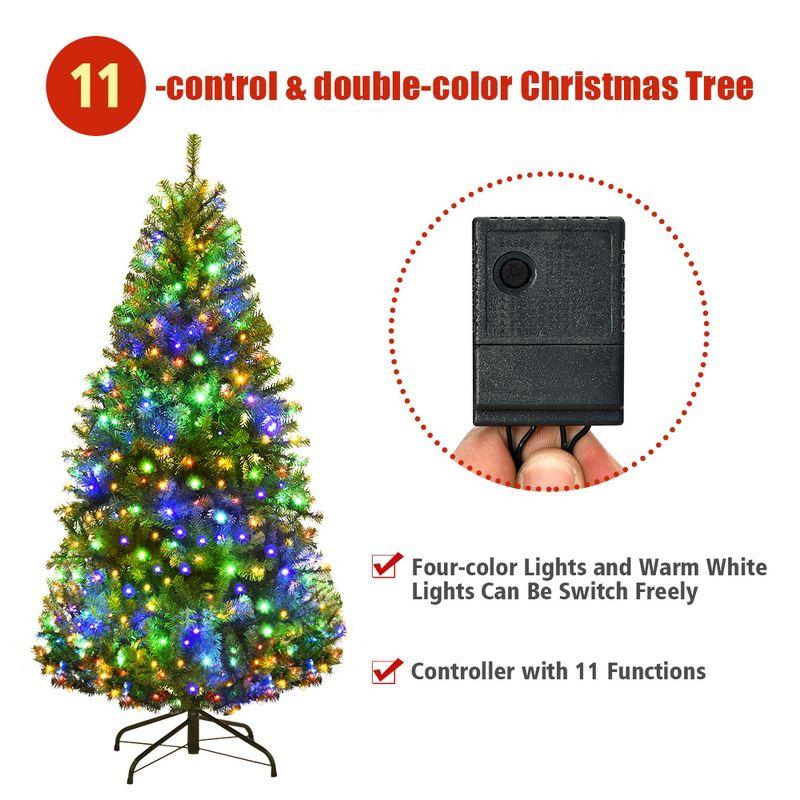 Costway 4/5/6/7/8/9 Ft Pre-Lit Artificial Christmas Tree Hinged 100/150/350/500/750/1000 LED Lights