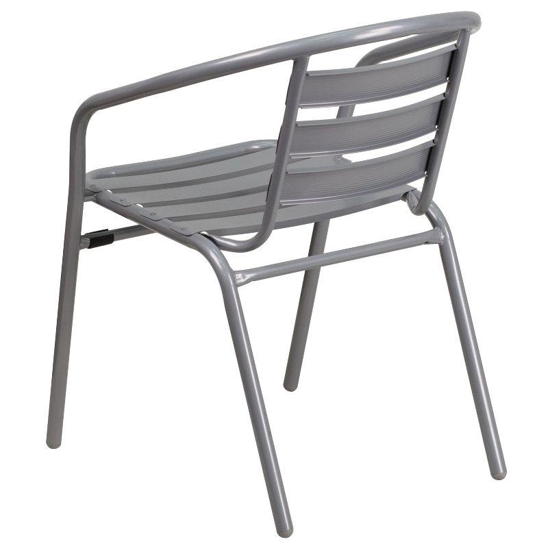 Flash Furniture Lila Metal Restaurant Stack Chair with Aluminum Slats