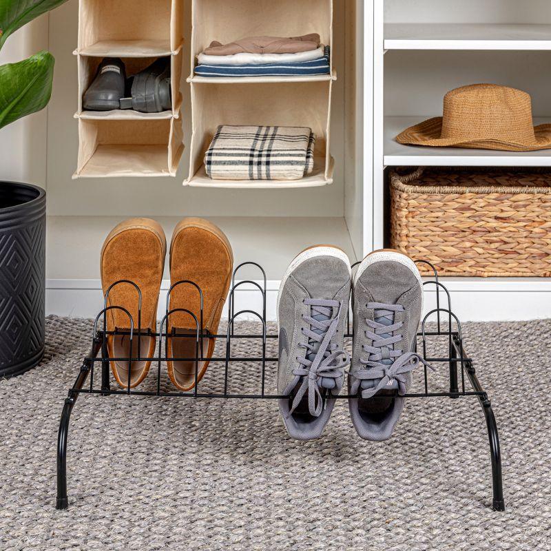 9-Pair Metal Wire Shoe Rack, Black