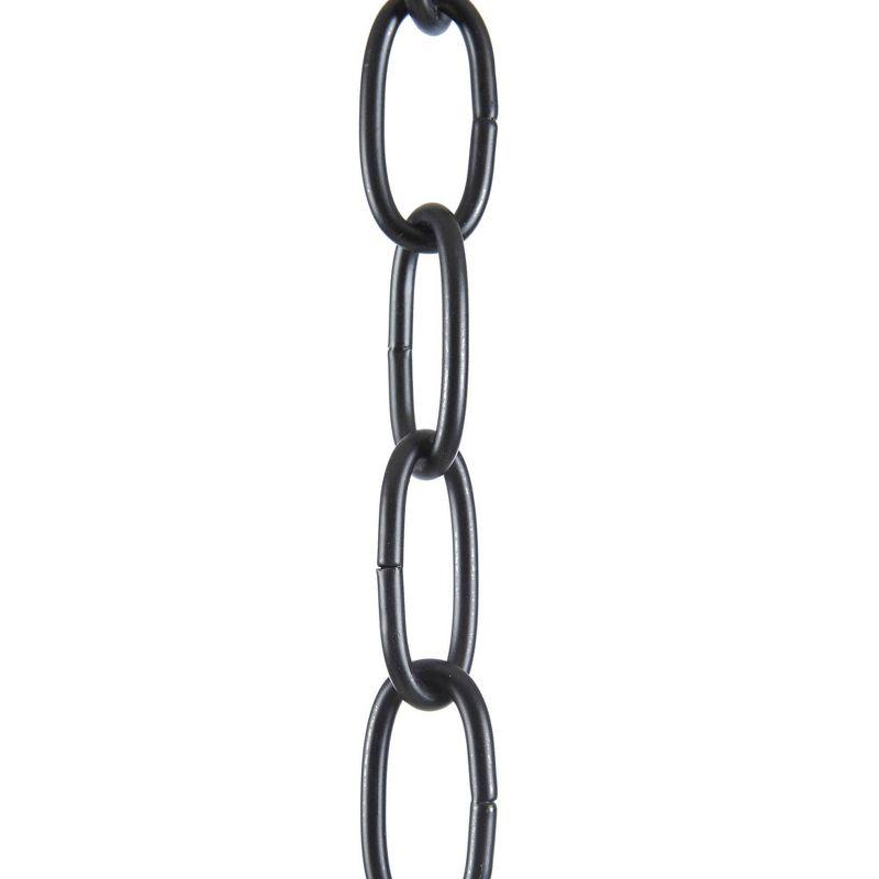 72.5" Brighton Chandelier Matte Black: Farmhouse Metal, 6-Light, Adjustable Height, No Shade