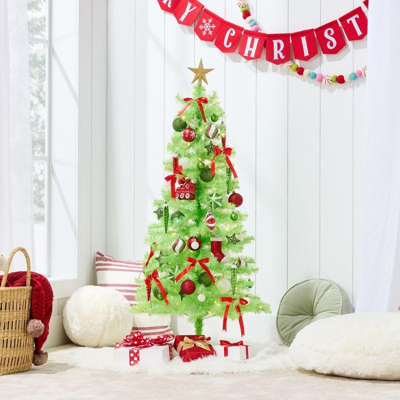 Best Choice Products 4ft Prelit Colored Christmas Tree, Artificial Tree Holiday Decor w/ LED Lights - Lime Green