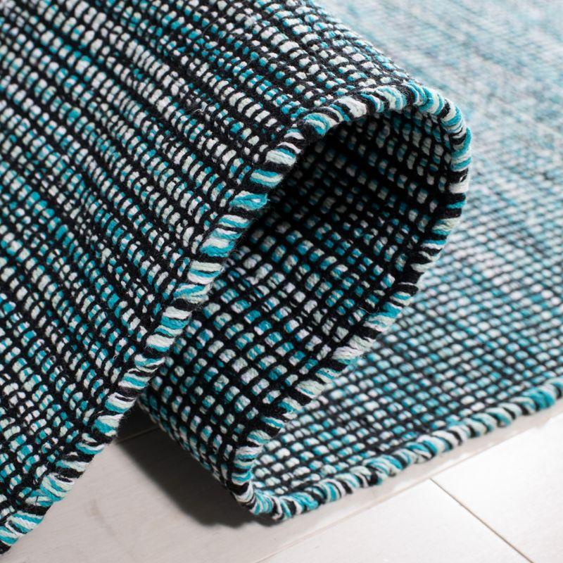 Montauk MTK620 Hand Woven Area Rug - Turquoise/Black - 6'x6' - Safavieh.