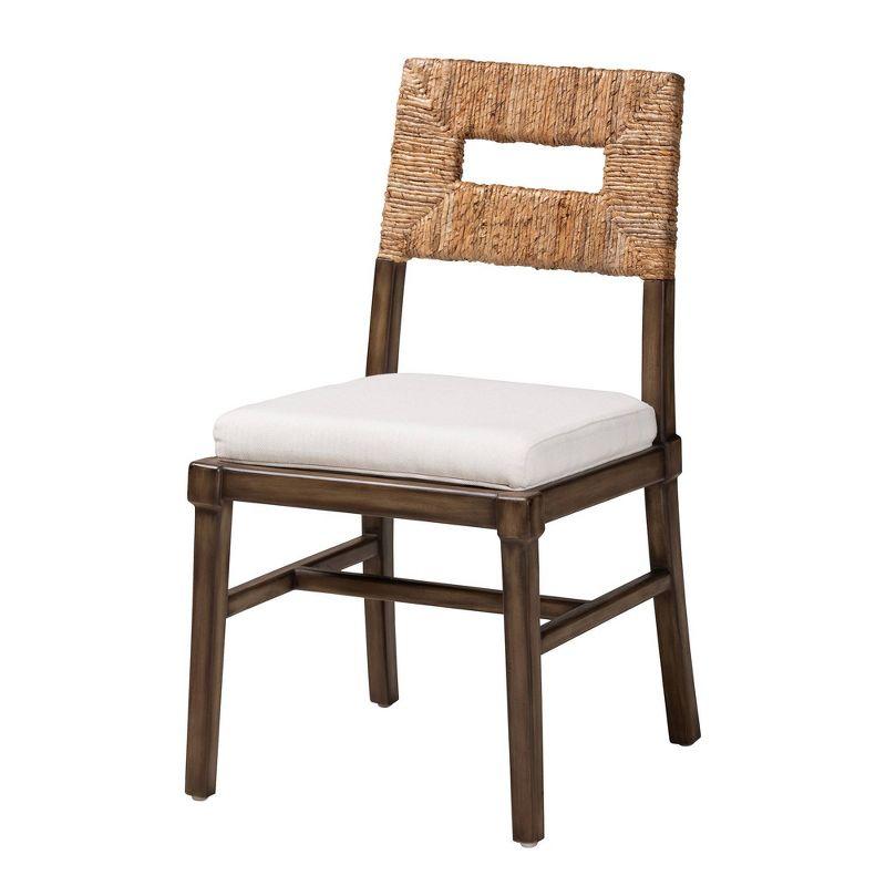 Bohemian Bliss Mahogany and Natural Rattan Low Side Chair