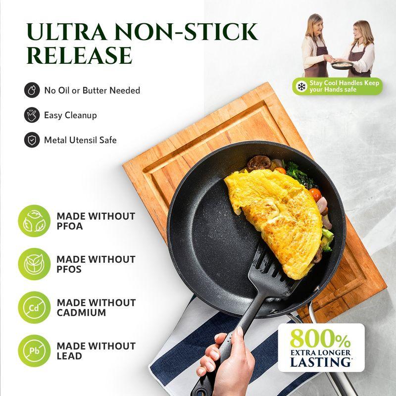 Granitestone Armor Max 12'' Hard Anodized Ultra Durable Nonstick Fry Pan, Oven & Dishwasher Safe