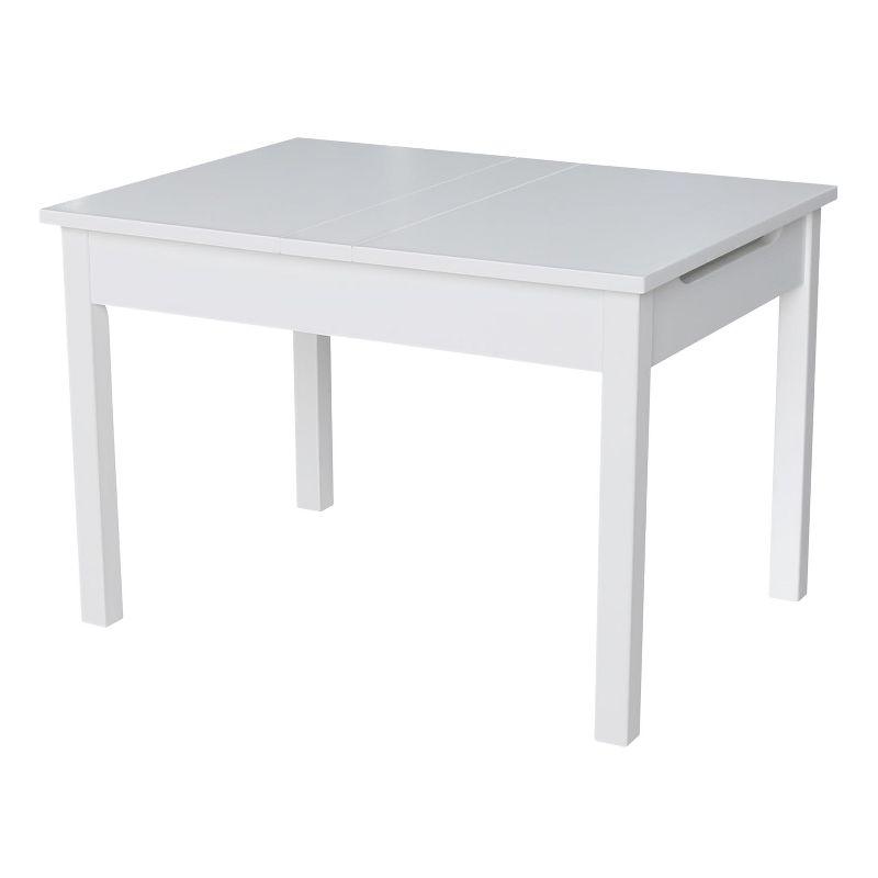 White Rectangular Extendable Wood Lift Top Table