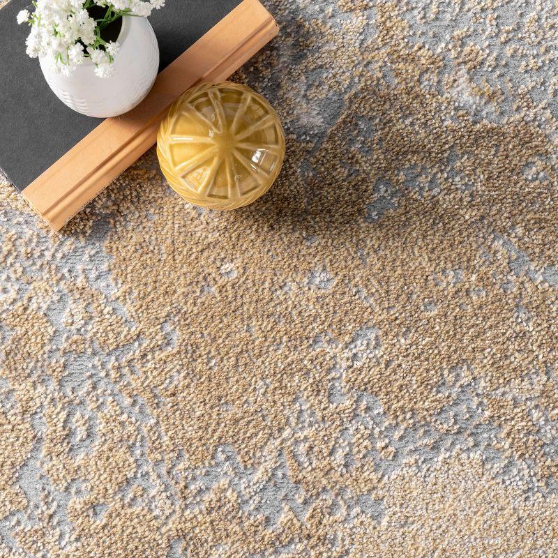Nuloom Cyn Abstract 4x6 Indoor Area Rug for Living Room Bedroom Dining Room Kitchen, Gold/Ivory
