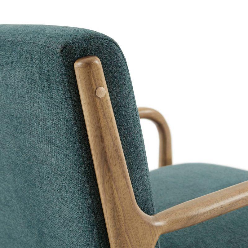 Ink+Ivy Novak Lounge Chair Teal: Upholstered Polyester, Rubberwood Frame, Spot Clean, 300lb Capacity