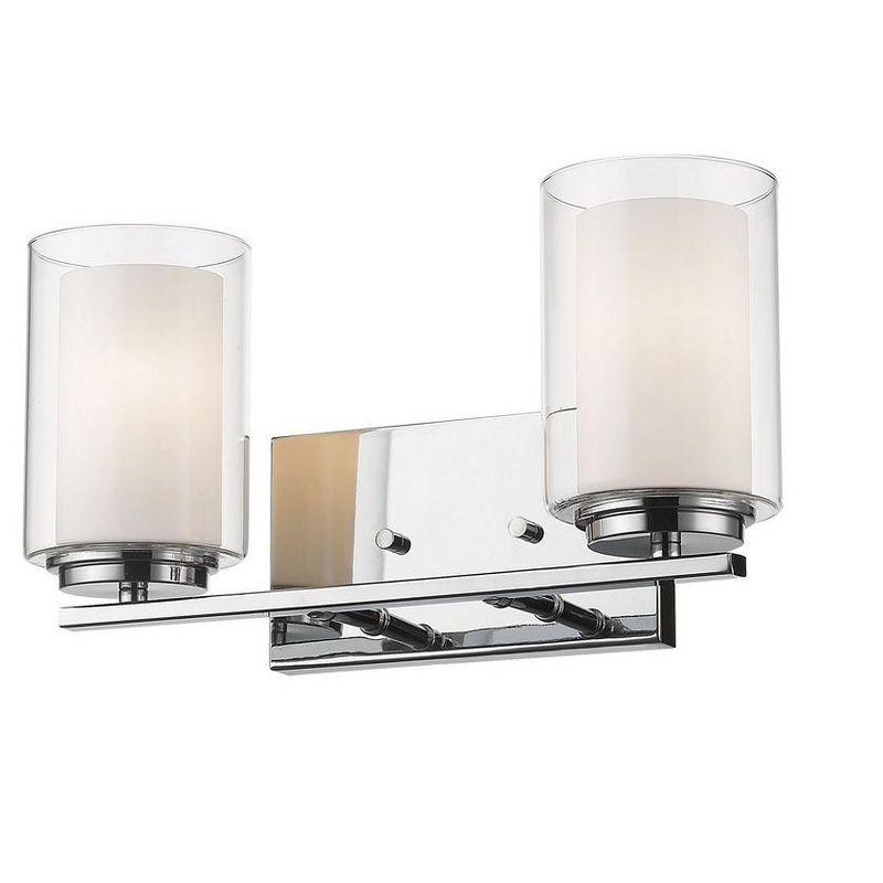 Chrome Dual Glass Shade Dimmable Vanity Light