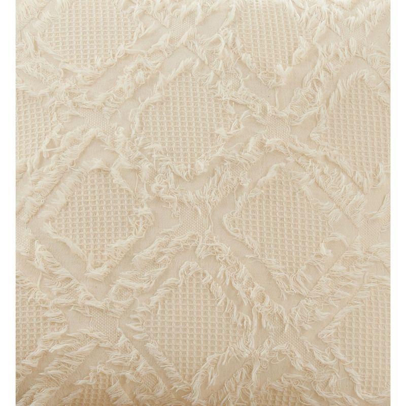 Saro Ivoryline Collection Appliqued Cotton Reversible Throw Pillow