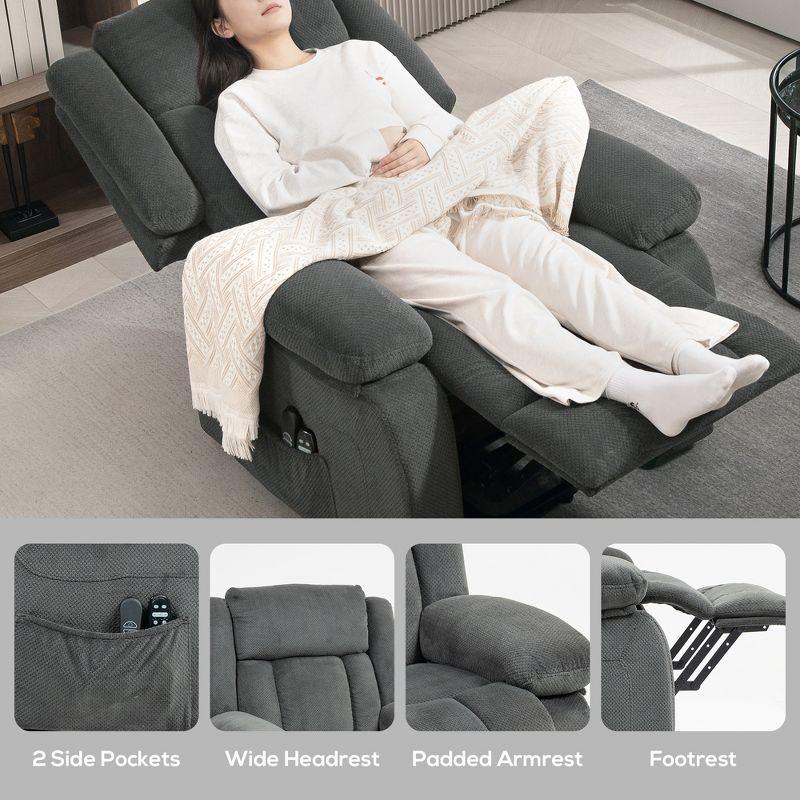 HOMCOM Power Lift Recliner Chair with Massage and Heat, Electric Lift Chair for Elderly, Gray