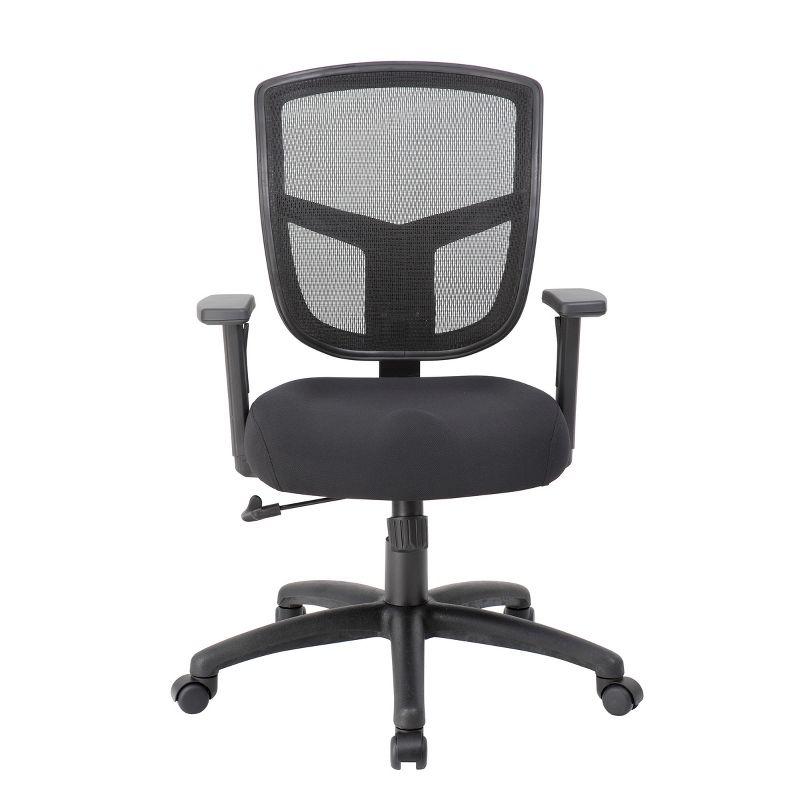 Task Chair Synchro-Tilt Black - Boss Office Products: Ergonomic Mesh, Adjustable Arms, Swivel Base