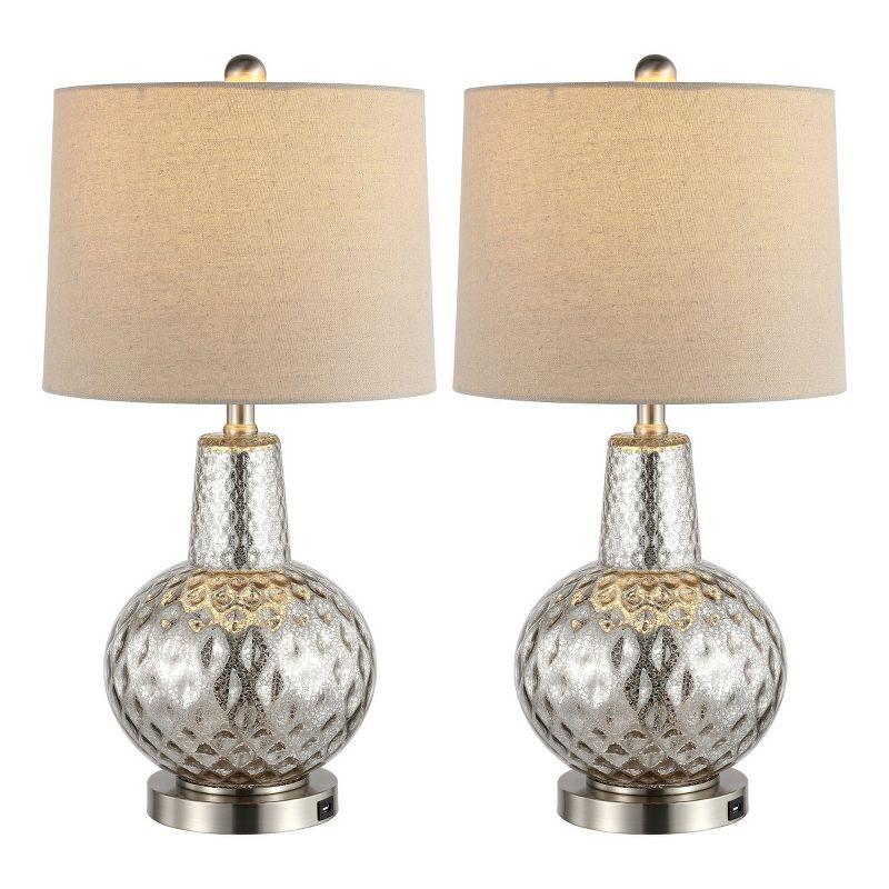 Atlas Table Lamp W/ USB Port - 23.5 Inch Height - TBL4201 - Mercury - Safavieh
