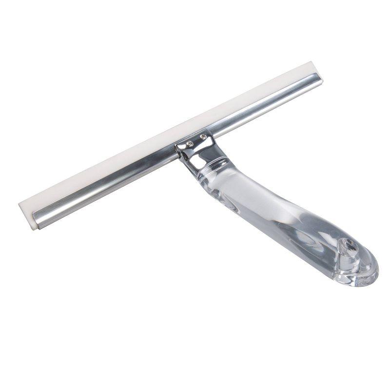 10-Inch Stainless Steel Shower Squeegee with Clear Acrylic Handle