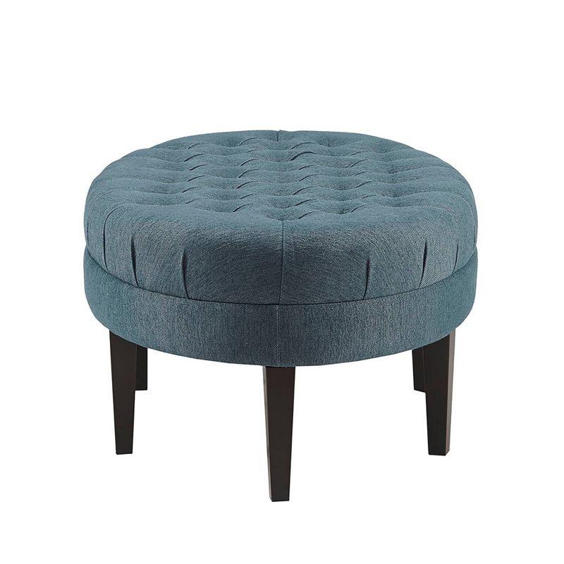 Elegant Surfboard Tufted Cocktail Ottoman in Dusty Blue