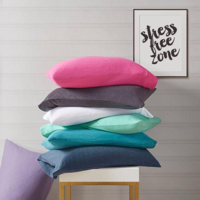 Teal Twin Jersey Knit Polyester Sheet Set