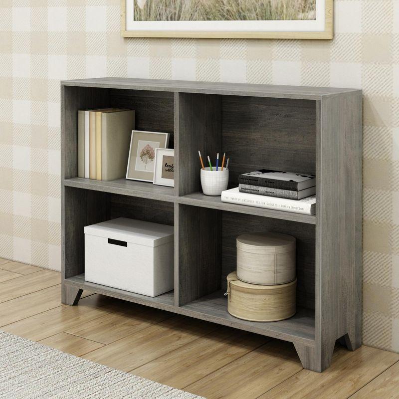 Max & Lily Driftwood 4-Shelf Solid Wood Kids Bookcase