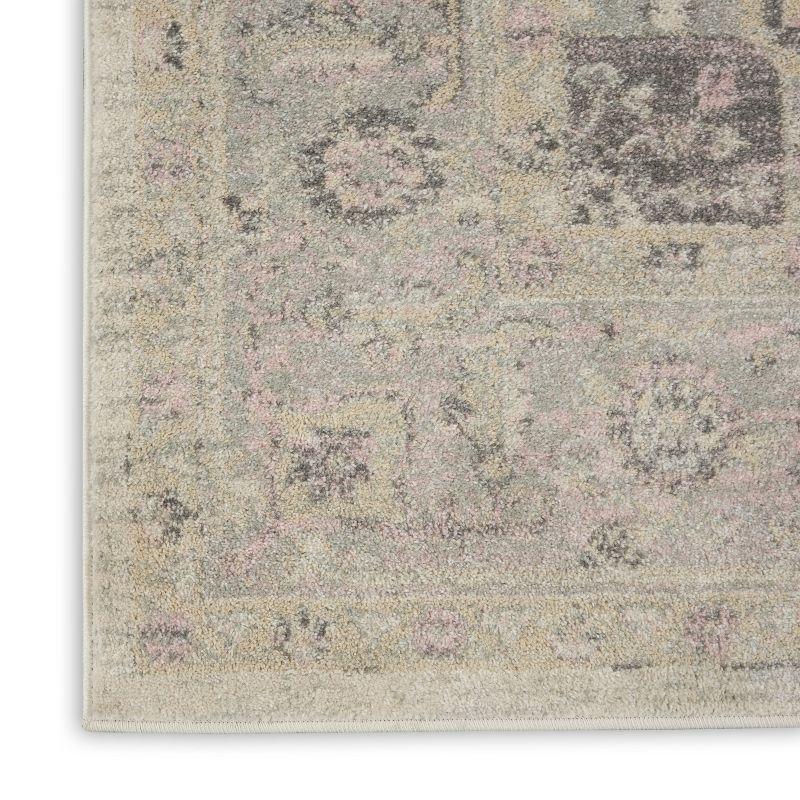 Elegant Ivory & Pink Distressed Kashan 8' x 10' Area Rug