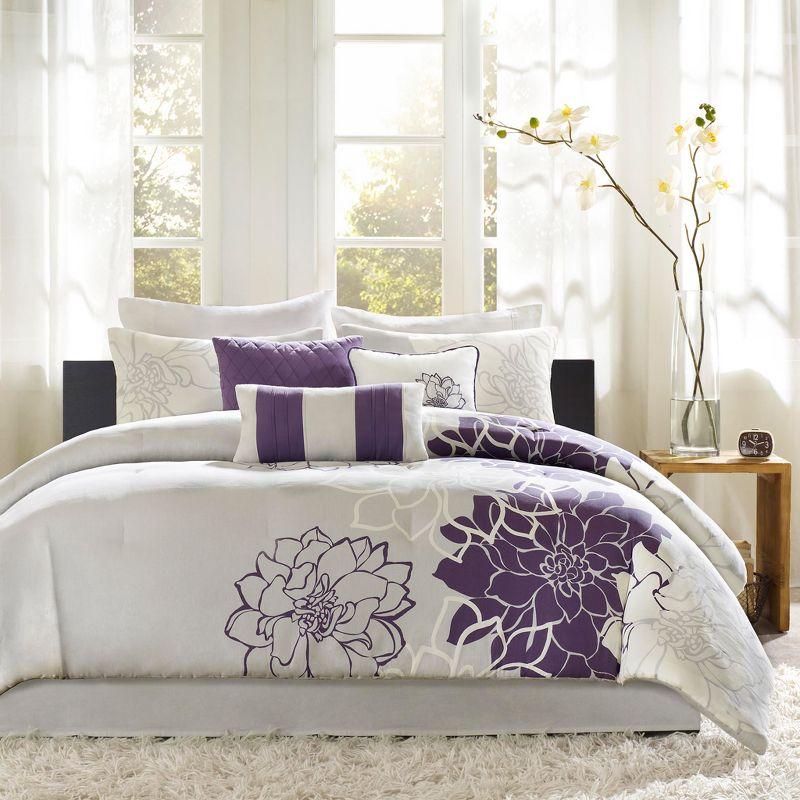 Lola 7 Piece Floral Cotton Comforter Set