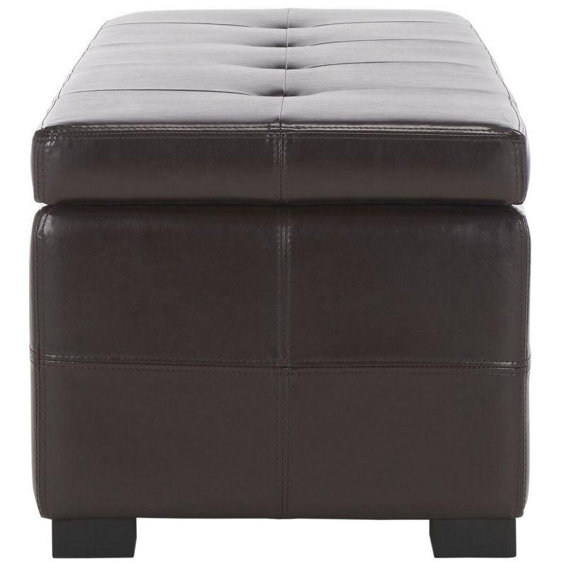 Maiden Large Tufted Storage Bench - Brown - Safavieh