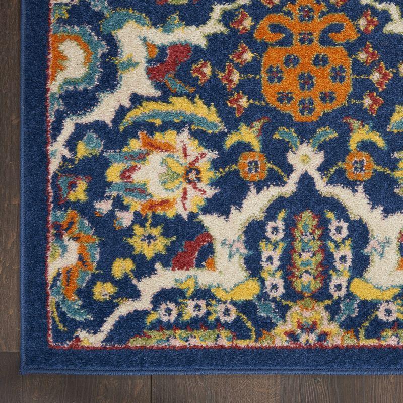 Allur Bohemian Navy and Jewel Tones 6' x 9' Synthetic Area Rug