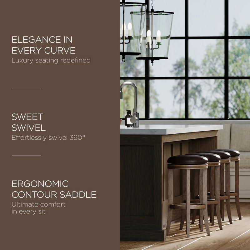 Maven Lane Maven Lane Eva Stool with Vegan Leather Upholstery