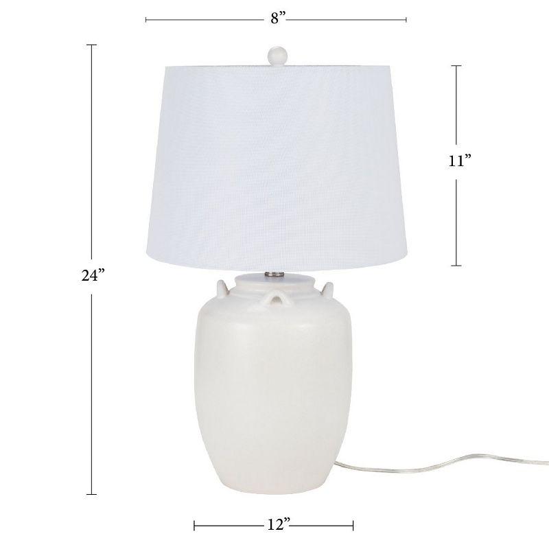 24" White Ceramic Jug Farmhouse Table Lamp