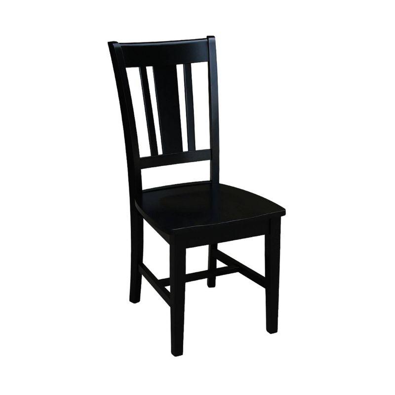 International Concepts Set of 2 San Remo Splatback Chairs Jet Black: Rubberwood Frame, Armless Design